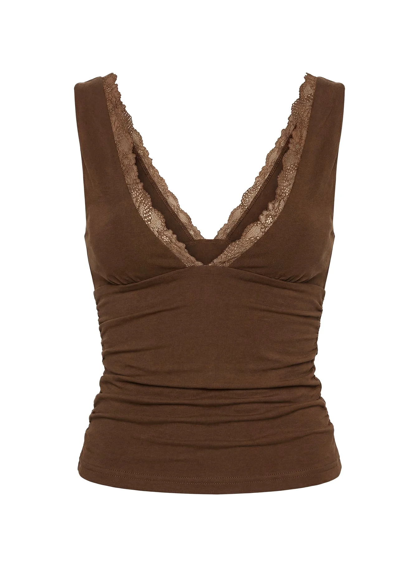 Zespri Lace Jersey Top Brown - Image 9