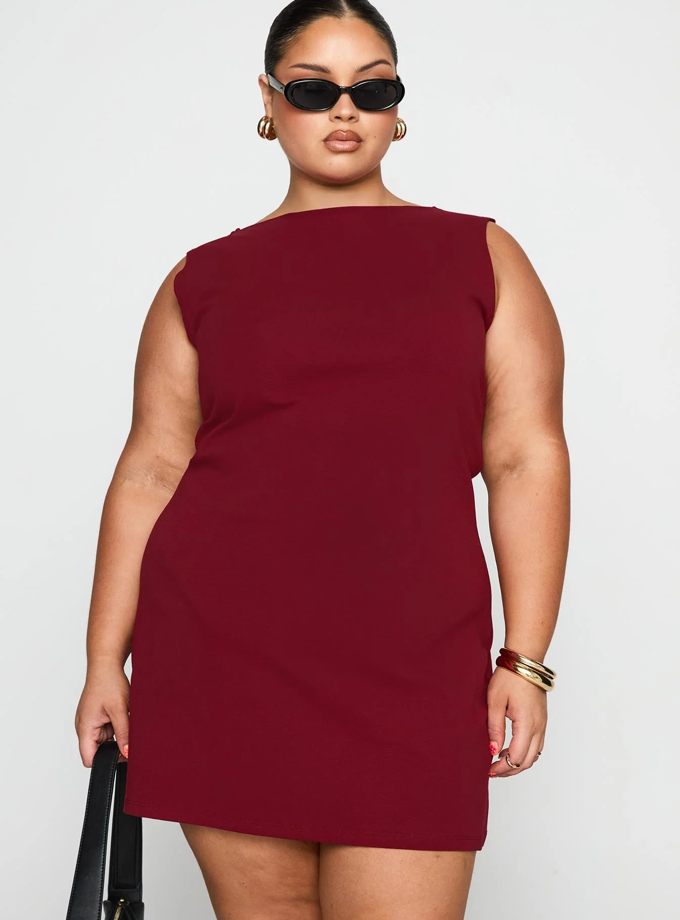 Zimmie Mini Dress Burgundy Curve - Image 2